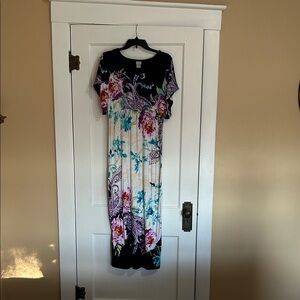 Chico's Black and White Floral Maxi Dress